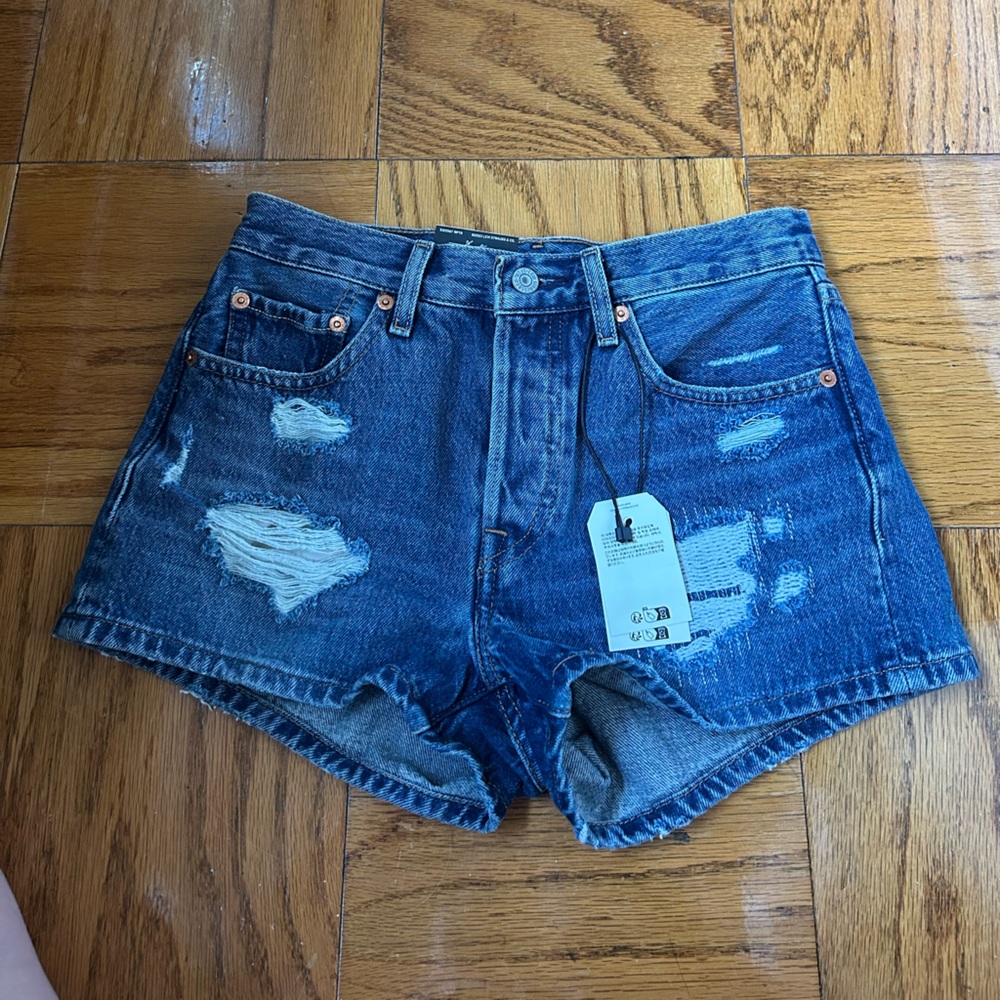 Levi's 501 High Rise Blue Jean Shorts